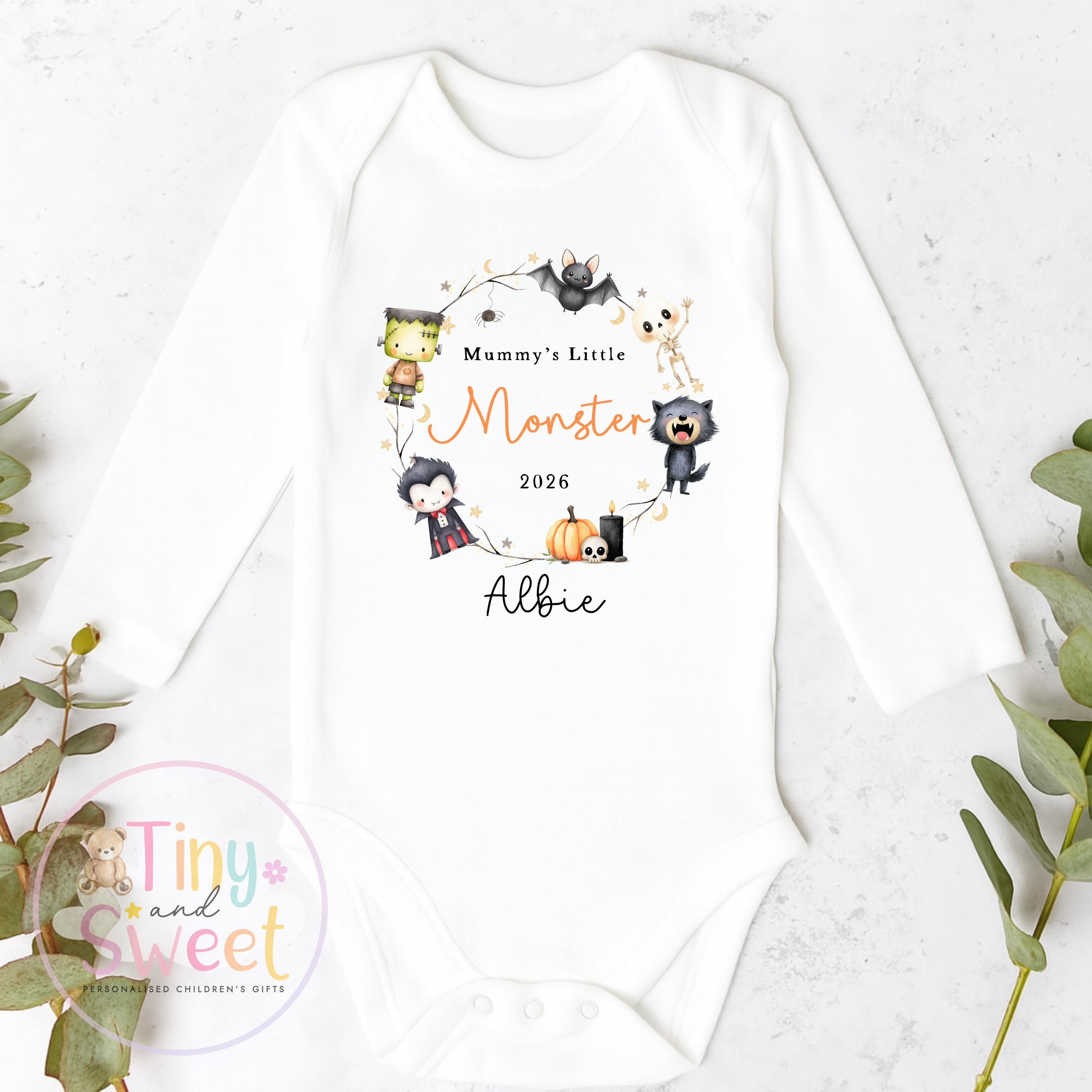 Personalised My First Halloween Sleepsuit, Cute Ghosts, 1st Halloween, Spooky Season, First Boo, Boo Box