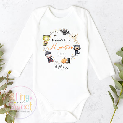 Personalised My First Halloween Sleepsuit, Cute Ghosts, 1st Halloween, Spooky Season, First Boo, Boo Box