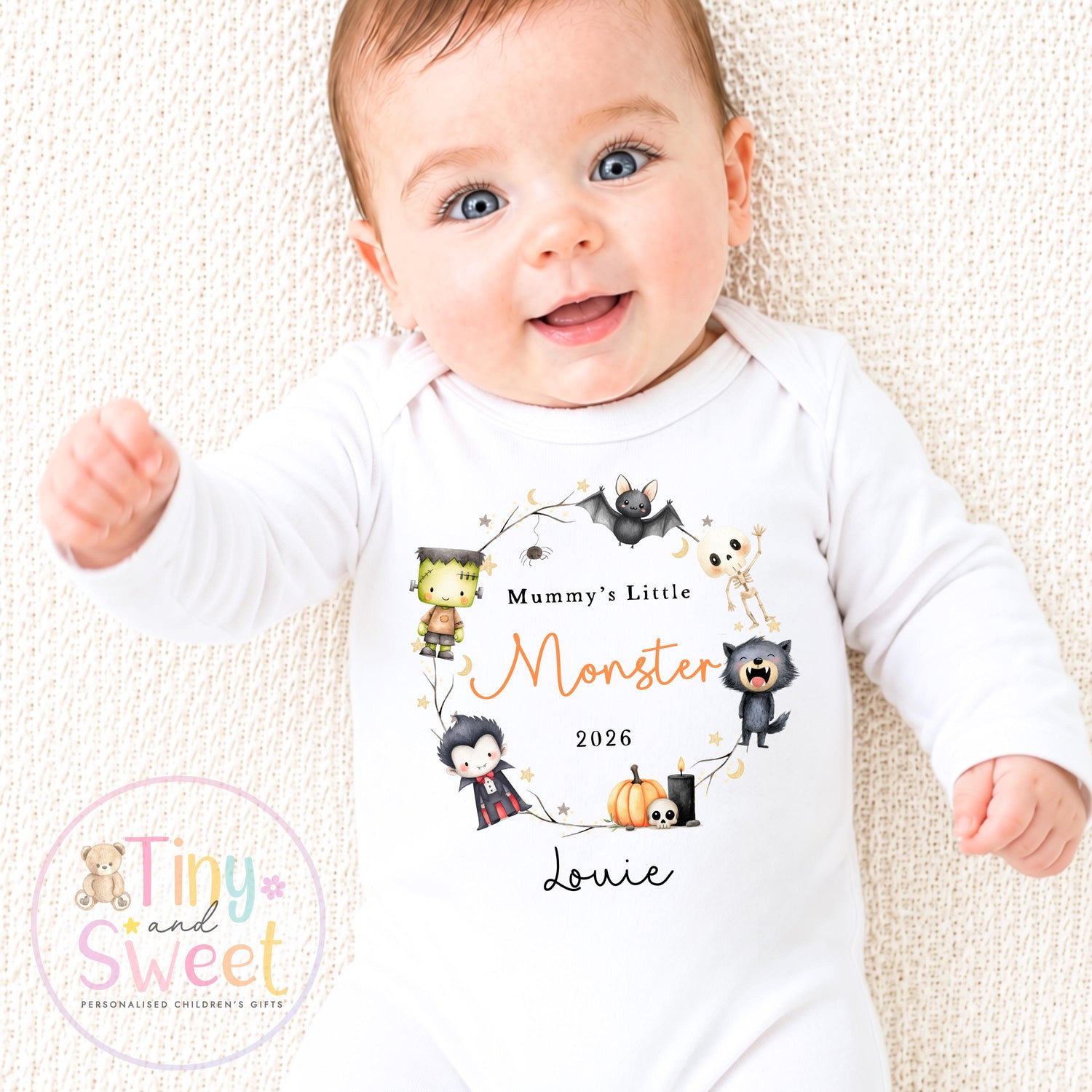 Personalised My First Halloween Sleepsuit, Cute Ghosts, 1st Halloween, Spooky Season, First Boo, Boo Box