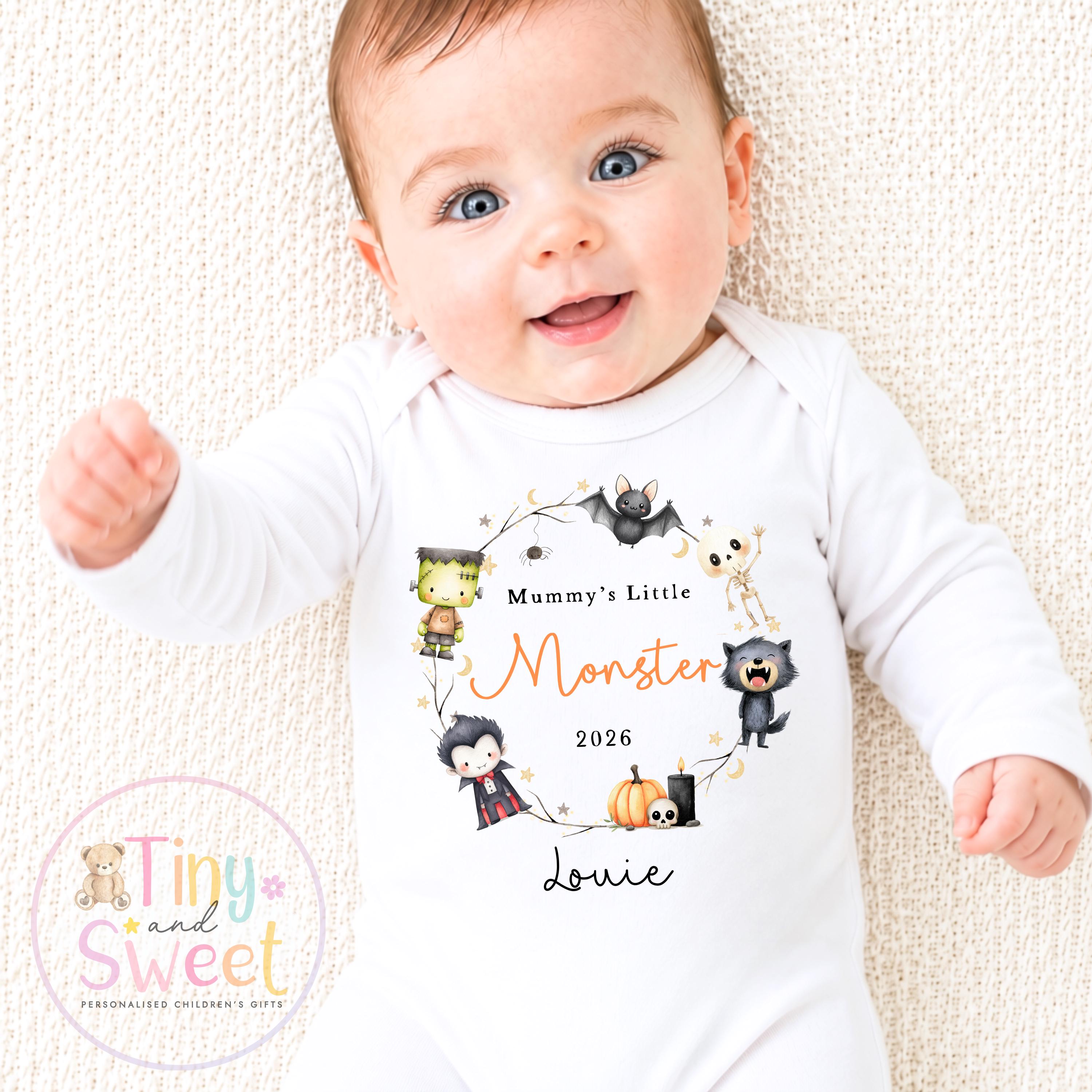 Personalised My First Halloween Sleepsuit, Cute Ghosts, 1st Halloween, Spooky Season, First Boo, Boo Box