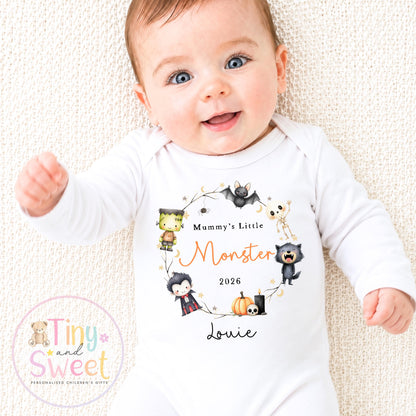 Personalised My First Halloween Sleepsuit, Cute Ghosts, 1st Halloween, Spooky Season, First Boo, Boo Box