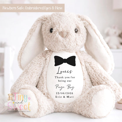 Personalised Page Boy Bunny, Page Boy Gift, Will you be my page boy Bunny, Personalised Soft Toy, Page Boy Proposal, Ring Bearer