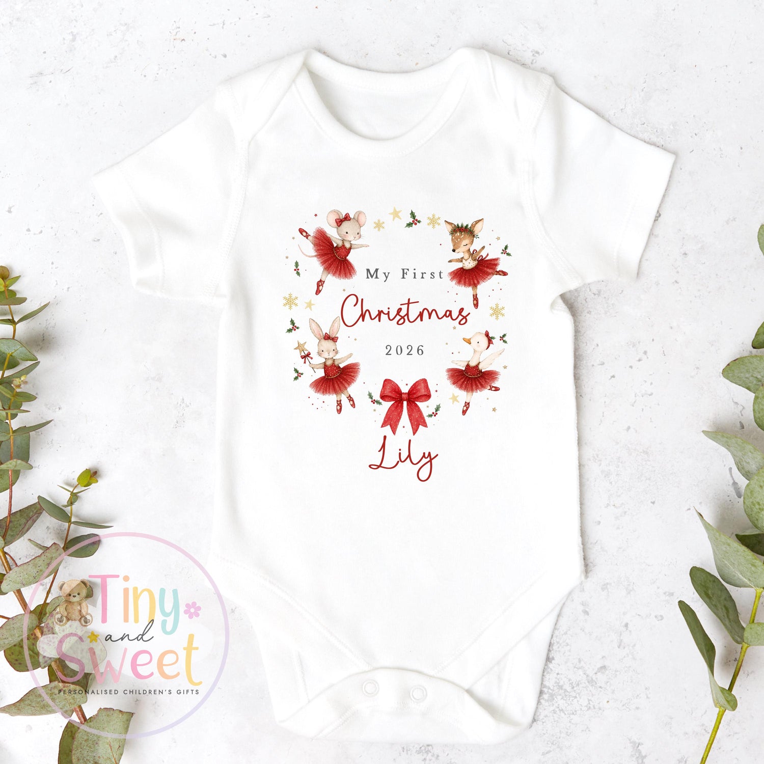 My First Christmas Sleepsuit, Personalised My First Christmas Babygrow, Baby’s 1st Christmas Outfit, Newborn Christmas Outfit, First Xmas