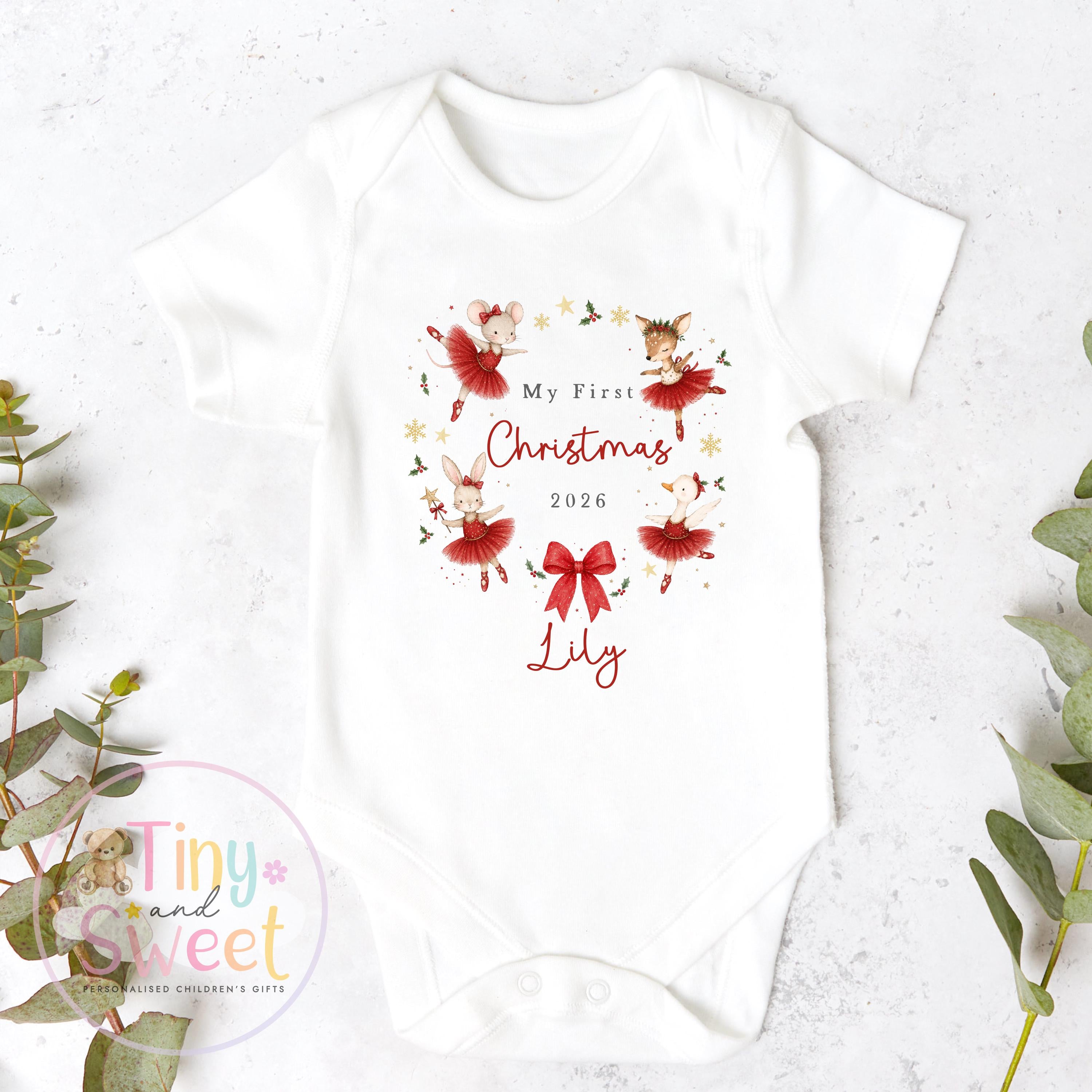 My First Christmas Sleepsuit, Personalised My First Christmas Babygrow, Baby’s 1st Christmas Outfit, Newborn Christmas Outfit, First Xmas
