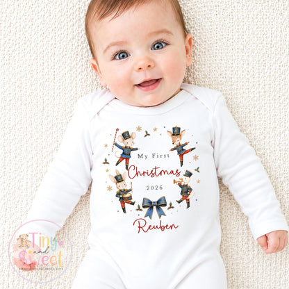 My First Christmas Sleepsuit, Personalised My First Christmas Babygrow, Baby’s 1st Christmas Outfit, Newborn Christmas Outfit, First Xmas