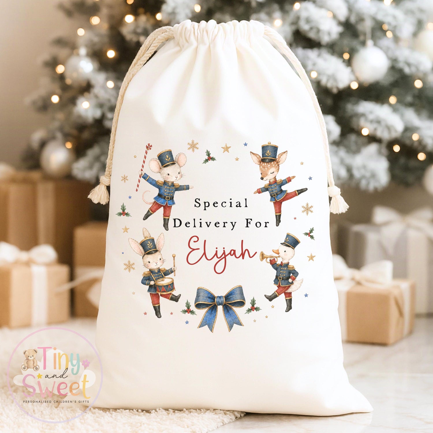 Personalised Christmas Sack, Red Mouse Ballerina Sack, Nutcracker First christmas sack, XL christmas sack, Ballet christmas sack, Unisex