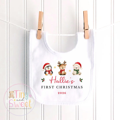 Personalised My First Christmas Bunny Sleepsuit, When I wake up it will be christmas, Babies 1st Christmas, New Baby first xmas