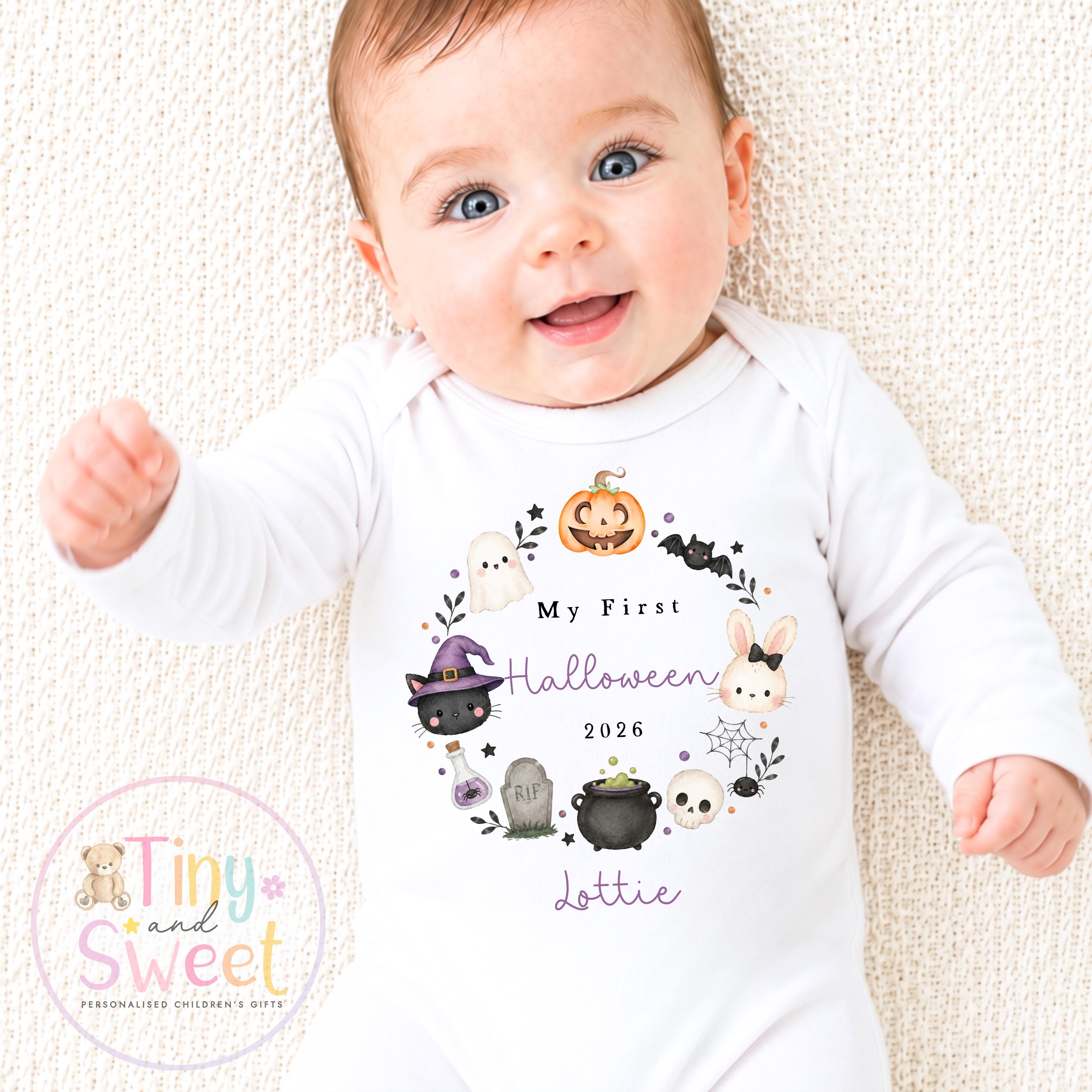 First Halloween Sleepsuit, Baby 1st Halloween Gift Idea, 1st Halloween Babygrow, Halloween Outfit for baby, Halloween costume