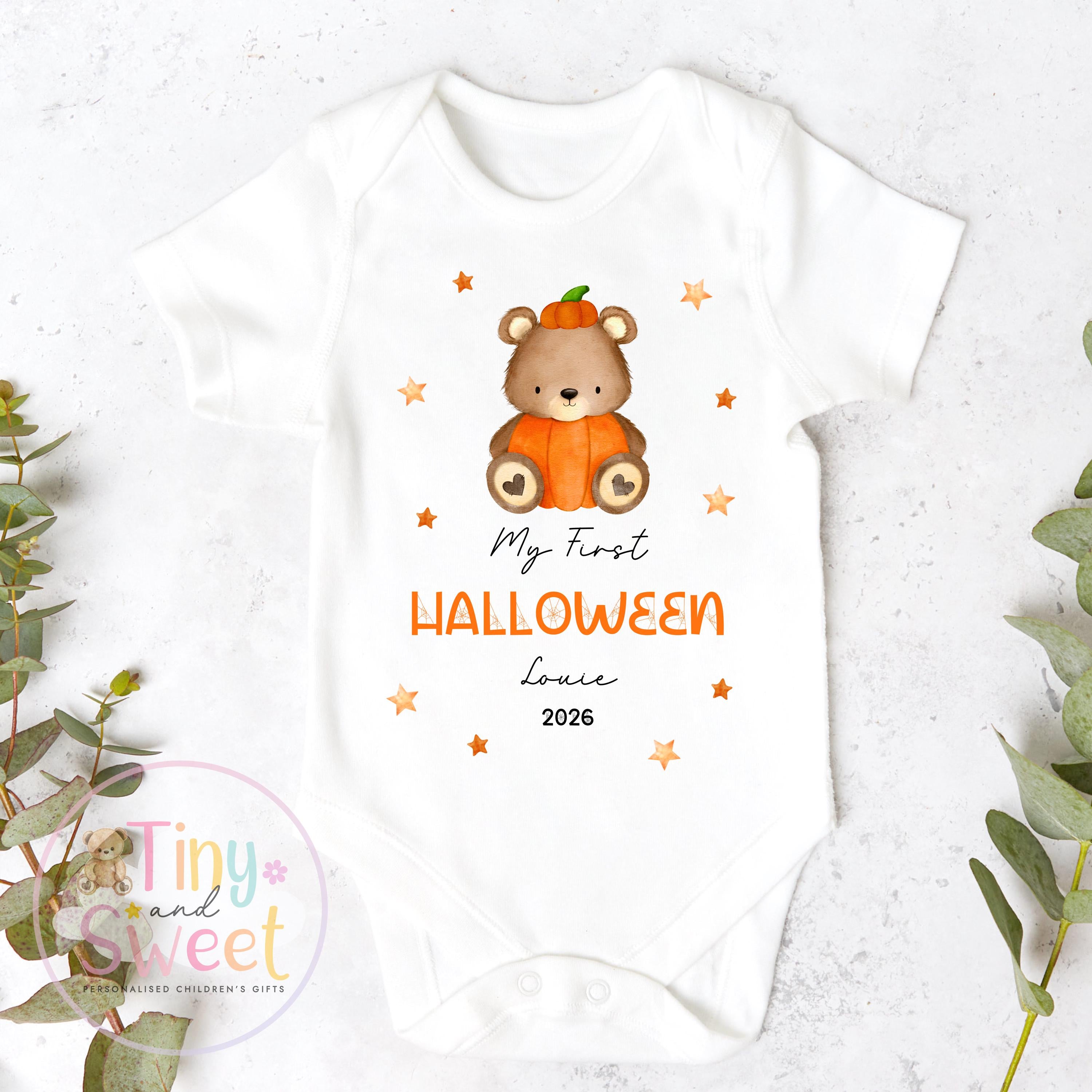 First Halloween Bear Personalised Sleepsuit