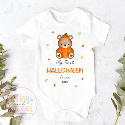 First Halloween Bear Personalised Sleepsuit