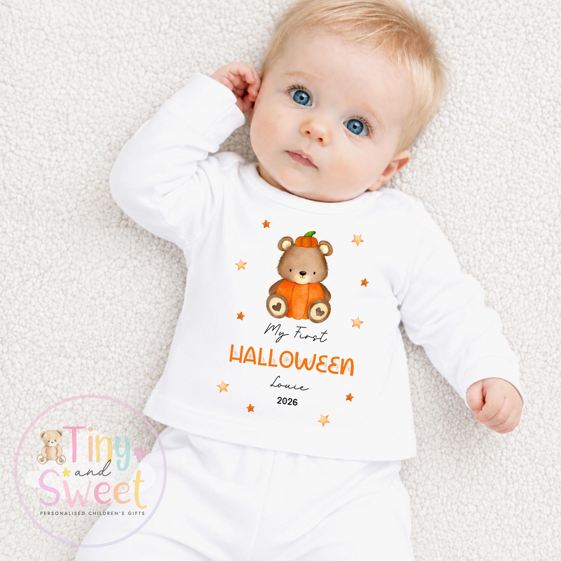 First Halloween Bear Personalised Sleepsuit