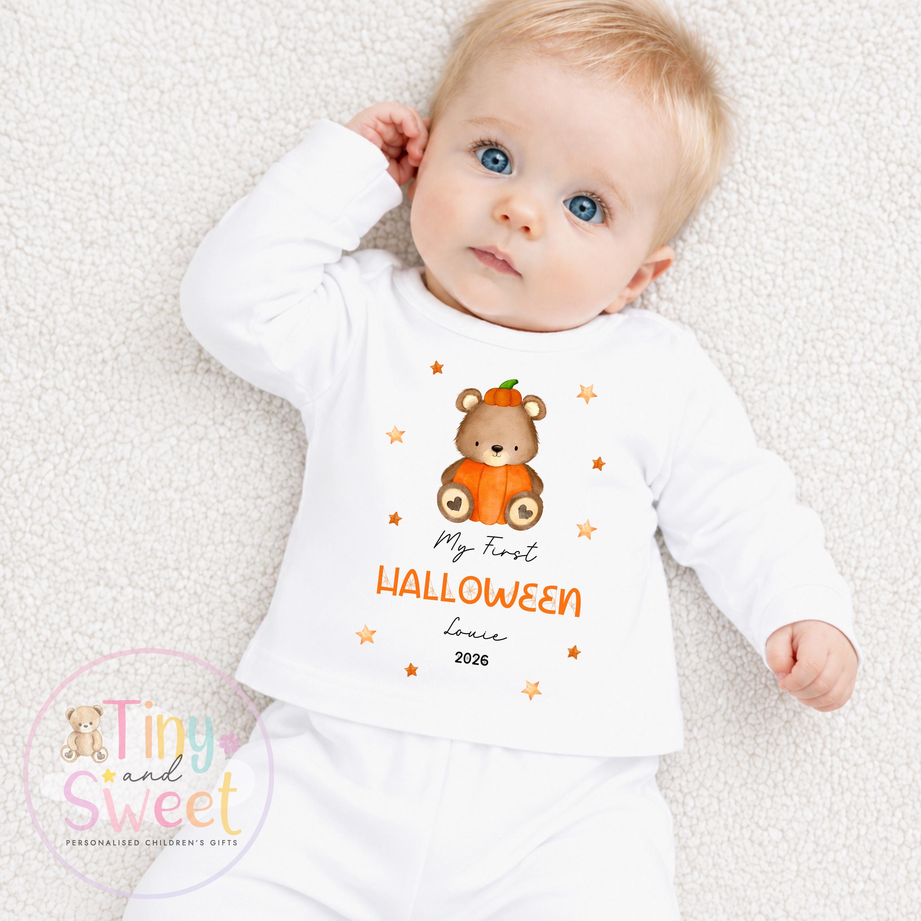 First Halloween Bear Personalised Sleepsuit