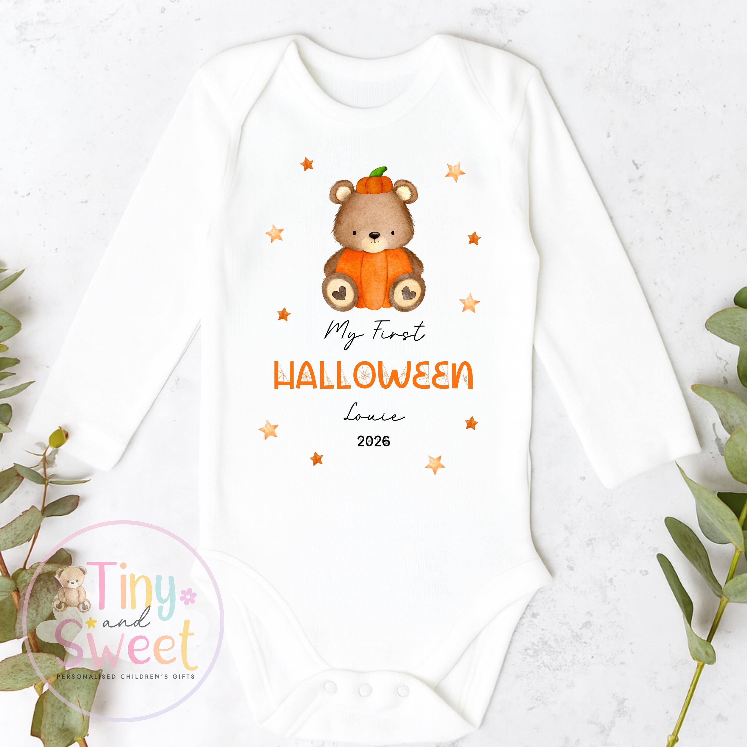 First Halloween Bear Personalised Sleepsuit