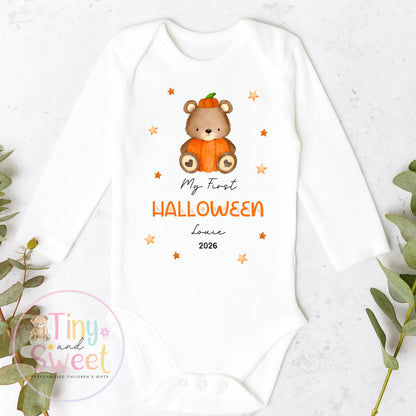 First Halloween Bear Personalised Sleepsuit