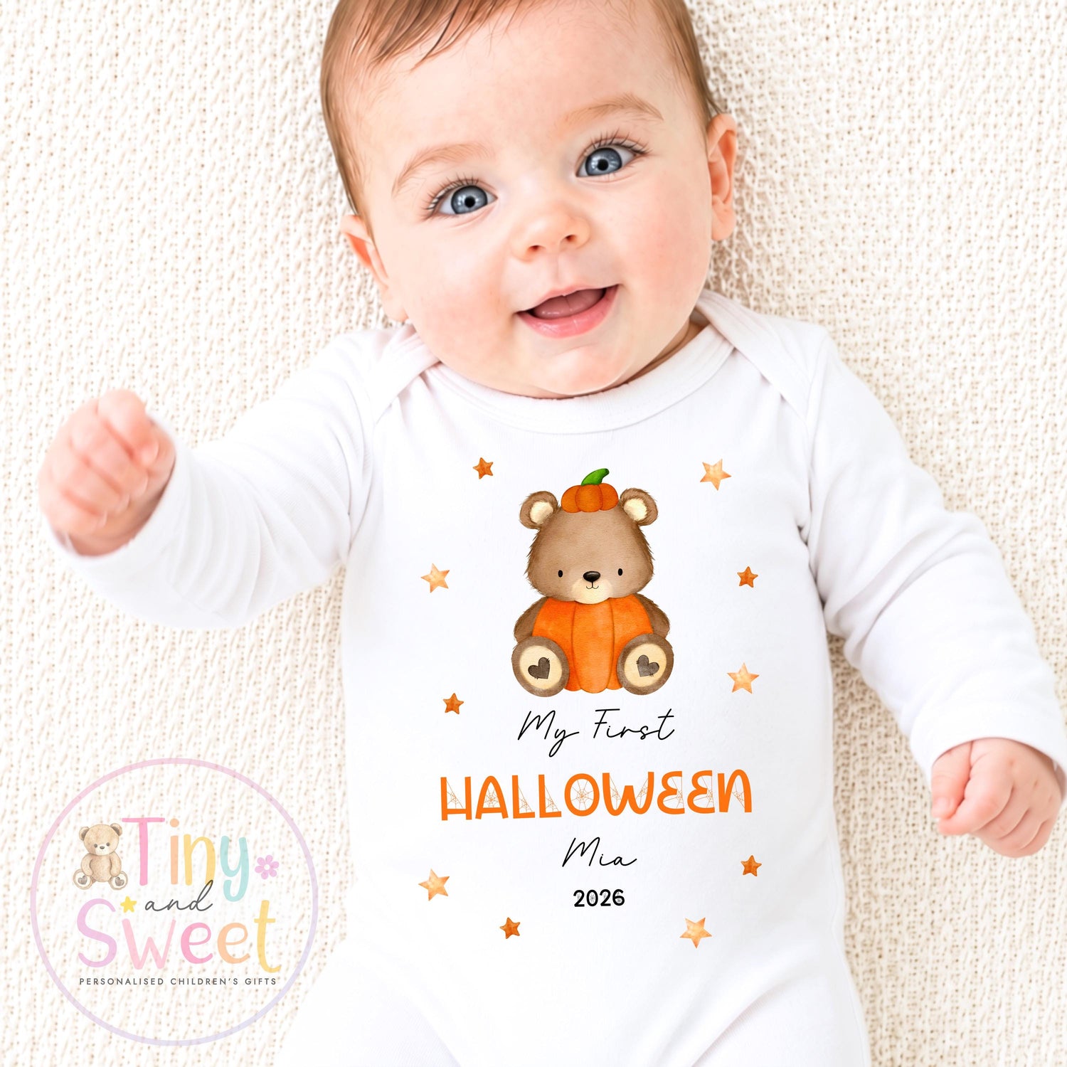 First Halloween Bear Personalised Sleepsuit