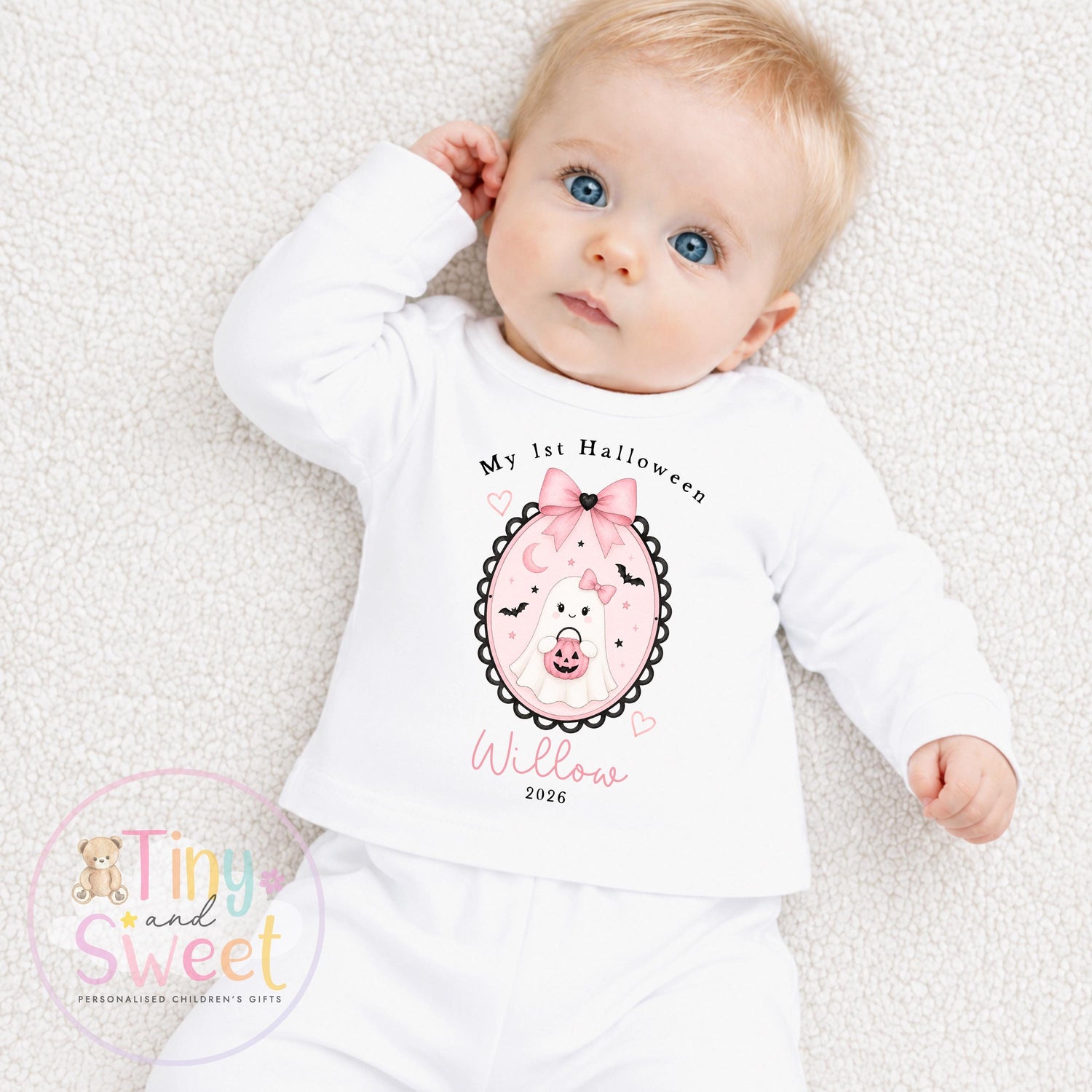 Personalised My First Halloween Sleepsuit – First Halloween –Baby’s 1st Halloween Outfit with Name – Custom Baby Grow – Halloween Baby Gift