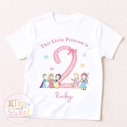Personalised Princess Birthday Sweatshirt or T Shirt, Custom Little Princess Birthday Tee, 1st, 2nd, 3rd, 4th, Princesses, Beauty