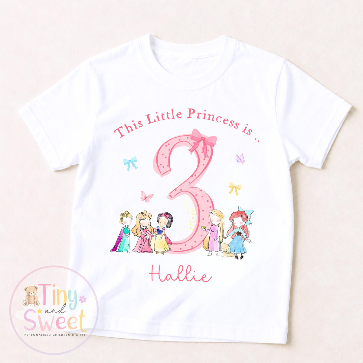 Personalised Princess Birthday Sweatshirt or T Shirt, Custom Little Princess Birthday Tee, 1st, 2nd, 3rd, 4th, Princesses, Beauty