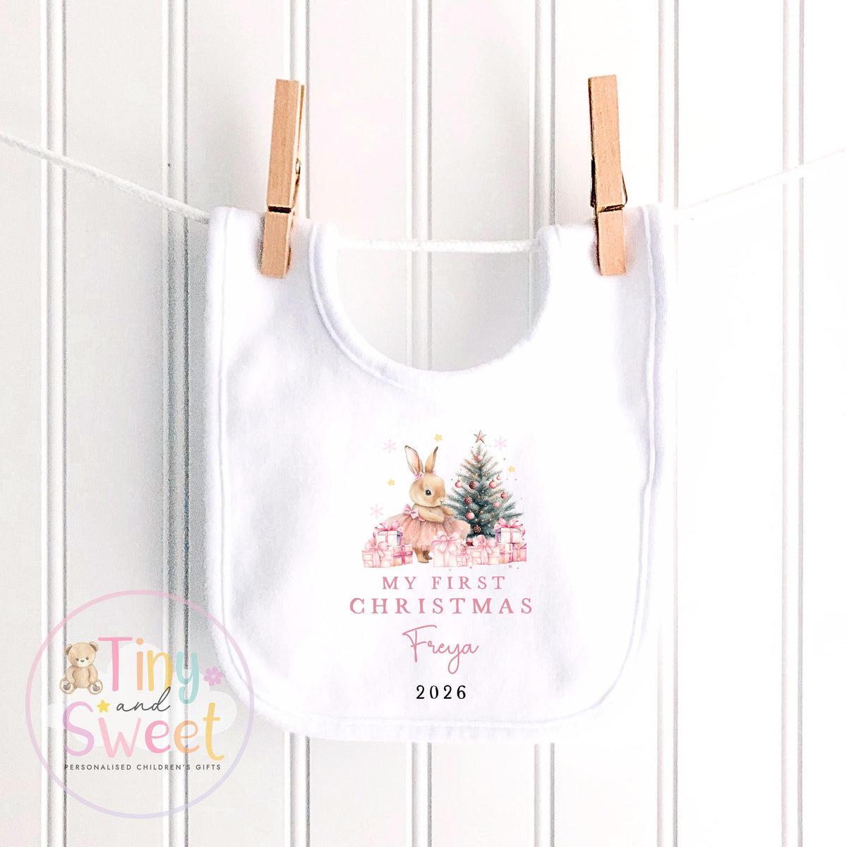 Pink Ballerina Bunny Personalised Christmas Soft Toy