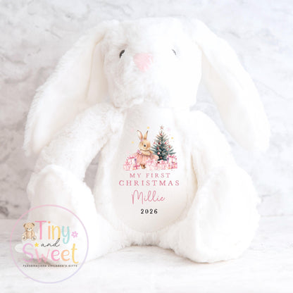 Pink Ballerina Bunny Personalised Christmas Soft Toy