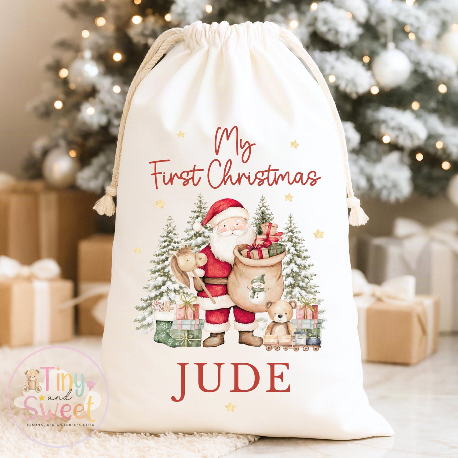 Personalised Christmas Sack, My First Christmas Sack, Santa sack, Babies 1st Christmas, Christmas Eve Bag, Custom Baby Gift, Baby Girl/Boy
