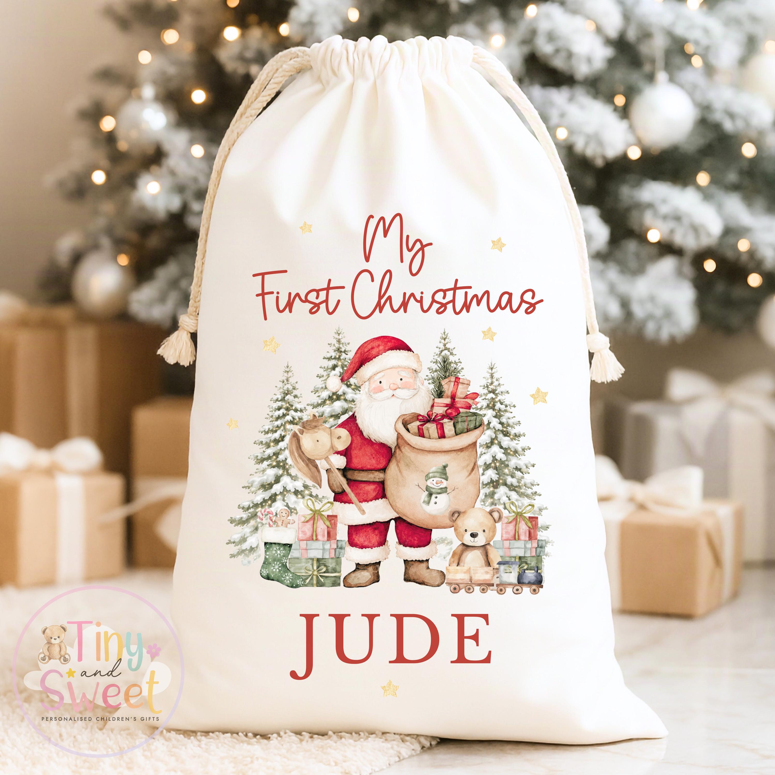 Personalised Christmas Sack, My First Christmas Sack, Santa sack, Babies 1st Christmas, Christmas Eve Bag, Custom Baby Gift, Baby Girl/Boy