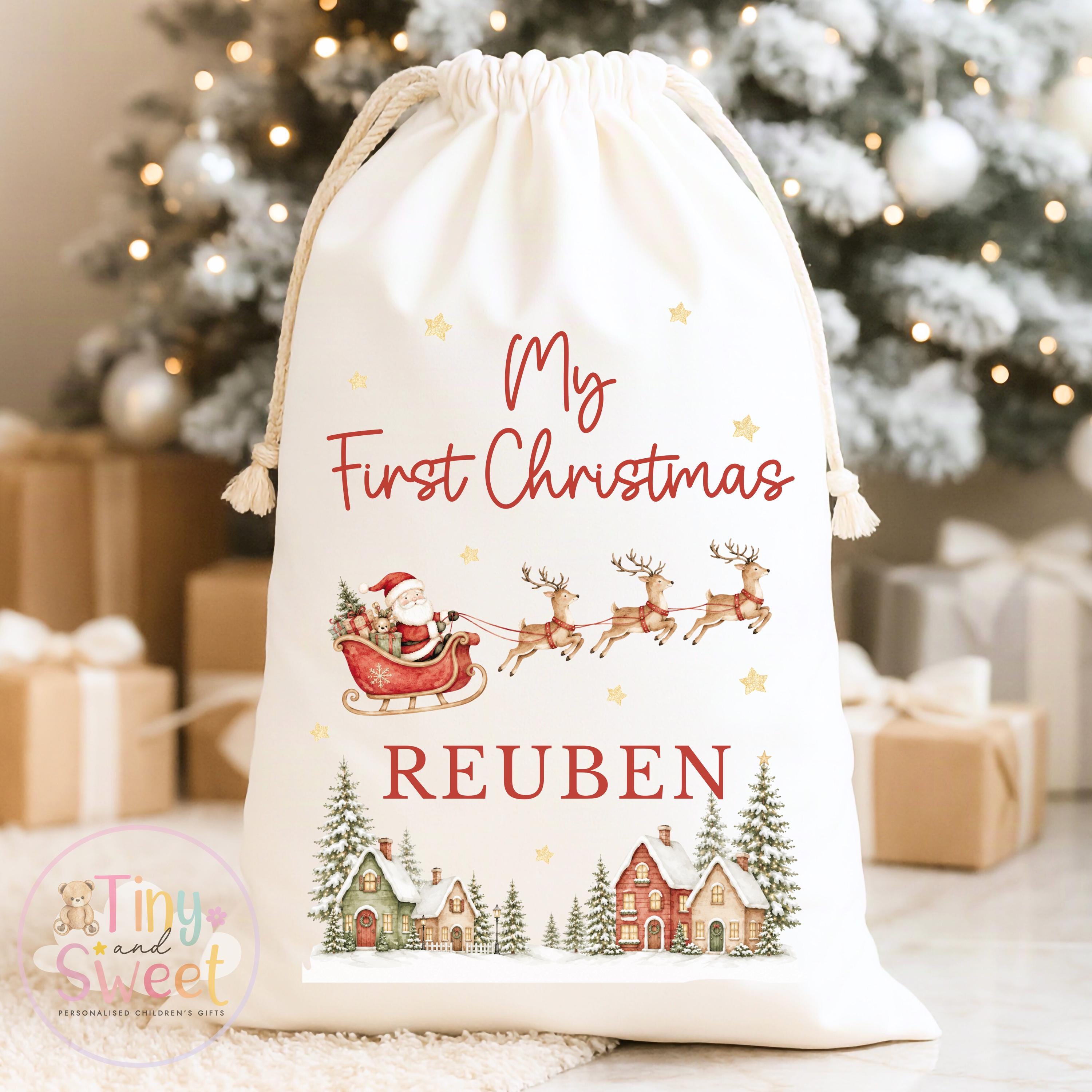 Personalised Christmas Sack, My First Christmas Sack, Santa sack, Babies 1st Christmas, Christmas Eve Bag, Custom Baby Gift, Baby Girl/Boy
