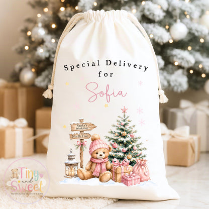 Personalised Christmas Sack, Teddy Bear First christmas sack, XL christmas sack, Teddy christmas sack, Baby Boy christmas sack