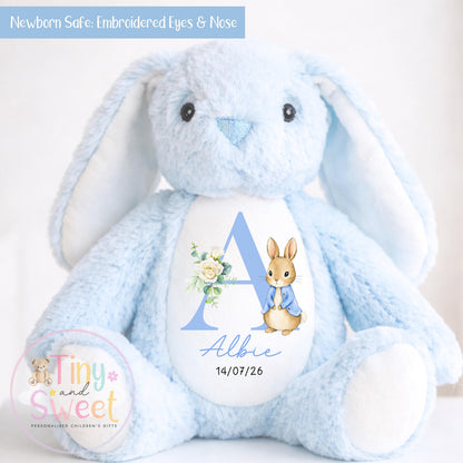 Personalised New Baby soft Toy, New Birth Gift, New baby gift, Newborn Gift, Baby Keepsake, Baby shower gift, Birth stats, Teddy, Bunny