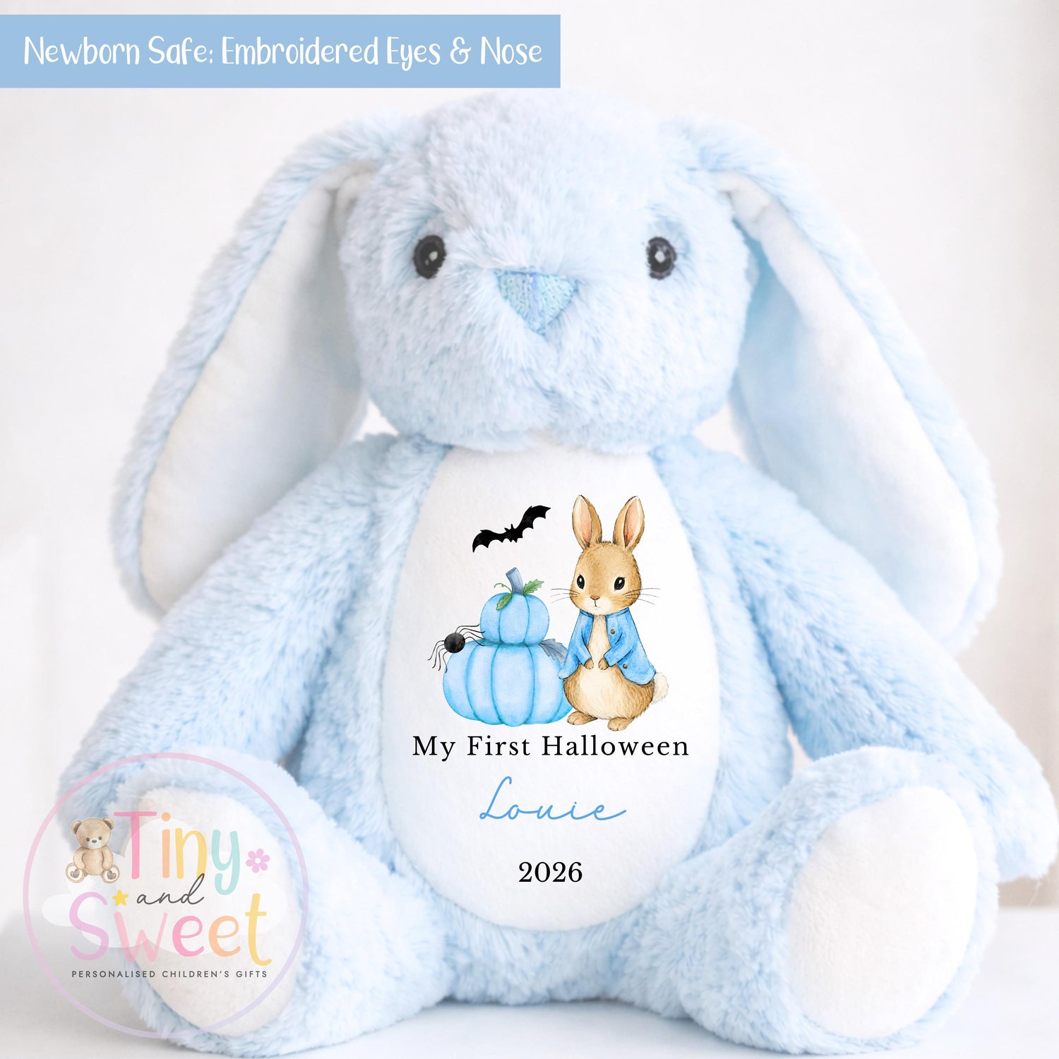 Personalised My First Halloween Bunny, Halloween Keepsake Plush Toy, New Baby Gift