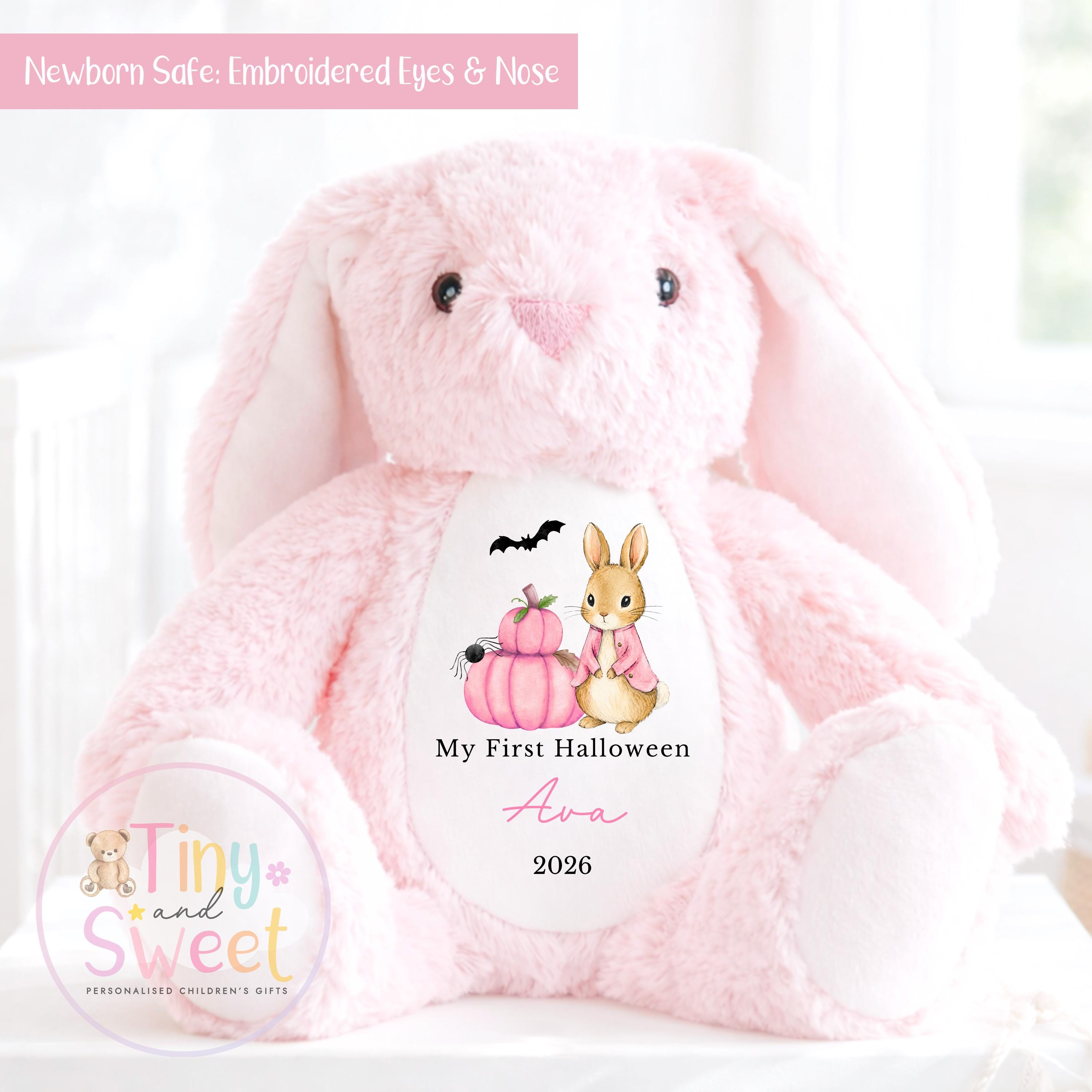 Personalised My First Halloween Bunny, Halloween Keepsake Plush Toy, New Baby Gift