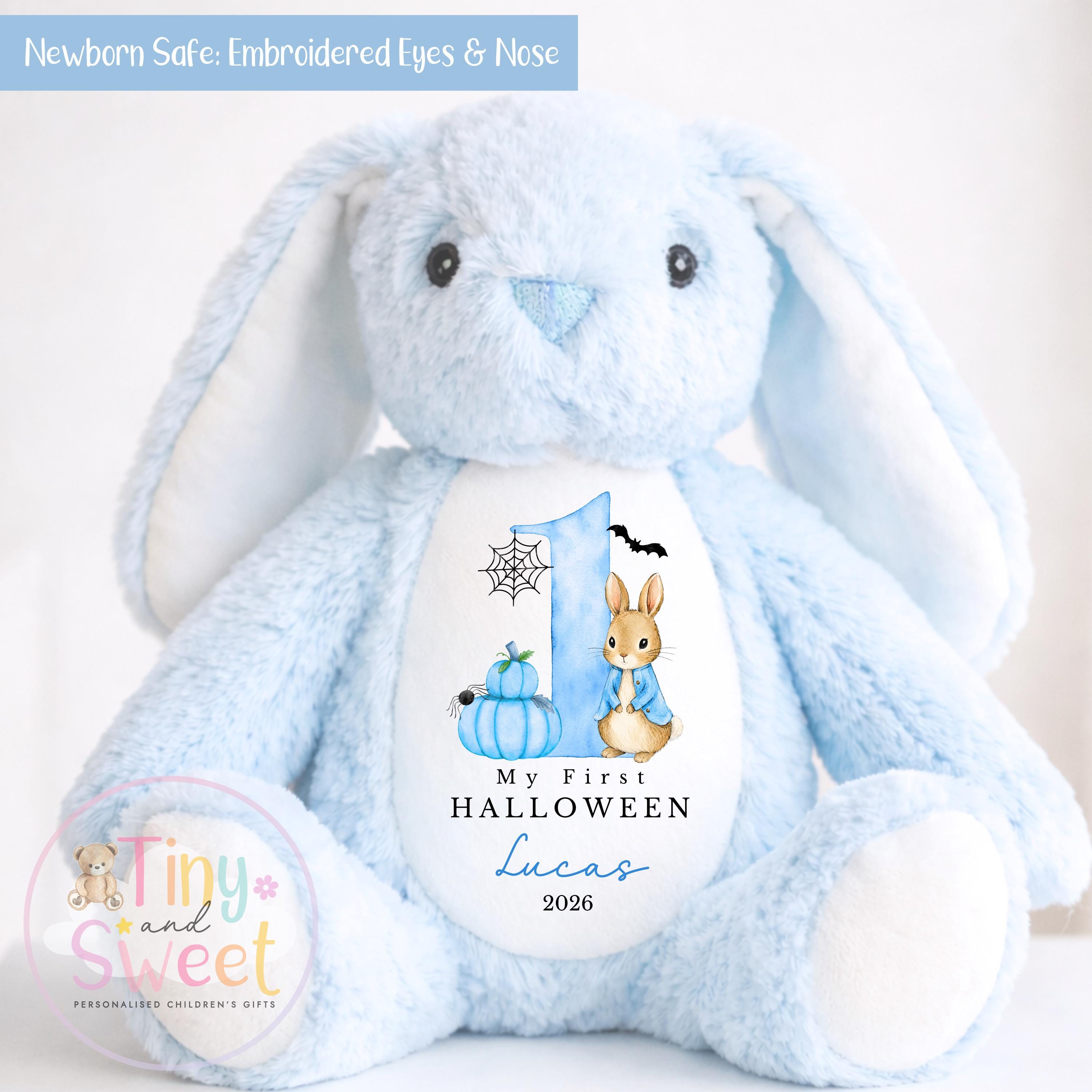 Personalised My First Halloween Bunny, Halloween Keepsake Plush Toy, New Baby Gift