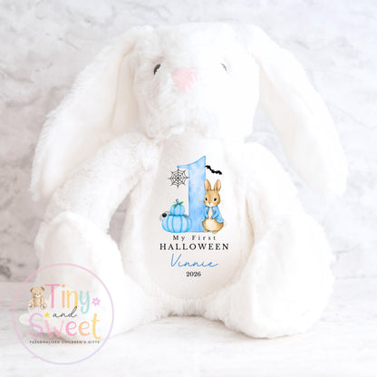Personalised My First Halloween Bunny, Halloween Keepsake Plush Toy, New Baby Gift