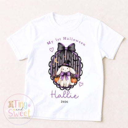 Personalised My First Halloween Sleepsuit – First Halloween –Baby’s 1st Halloween Outfit with Name – Custom Baby Grow – Halloween Baby Gift