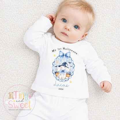 Personalised My First Halloween Sleepsuit – First Halloween –Baby’s 1st Halloween Outfit with Name – Custom Baby Grow – Halloween Baby Gift