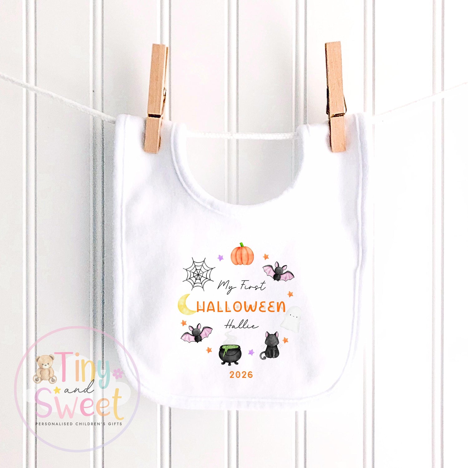 First Halloween Wreath Personalised Sleepsuit