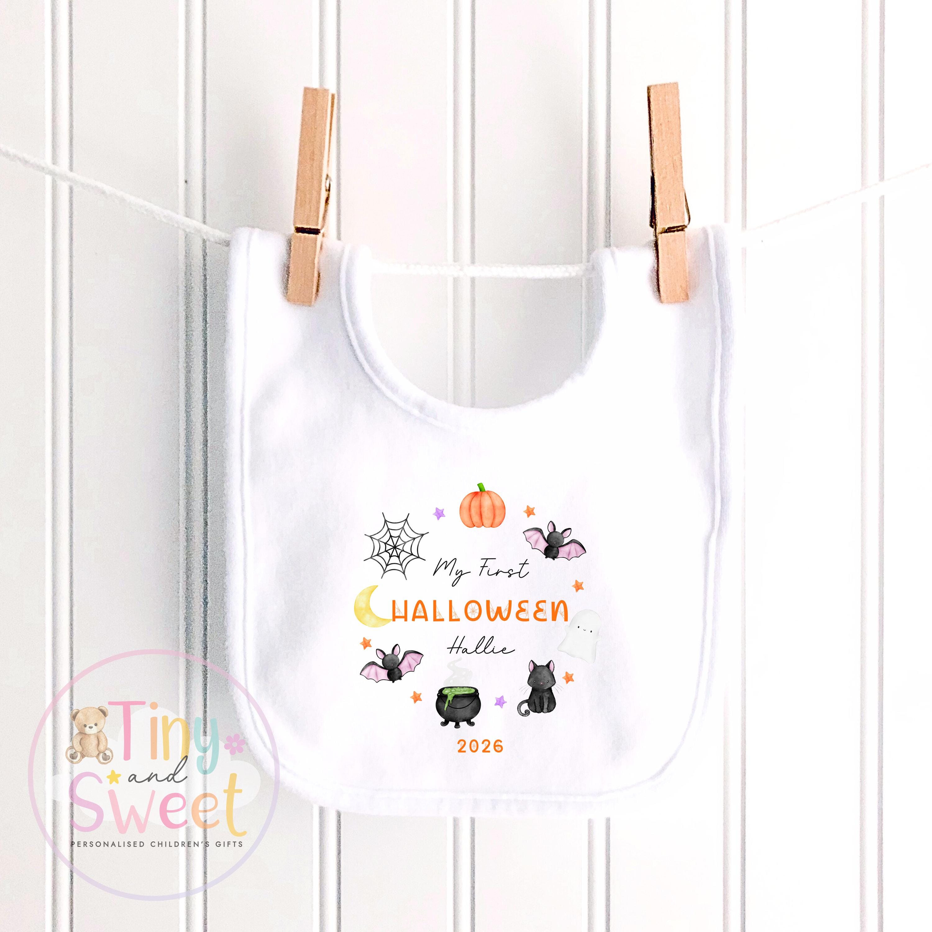 First Halloween Wreath Personalised Sleepsuit