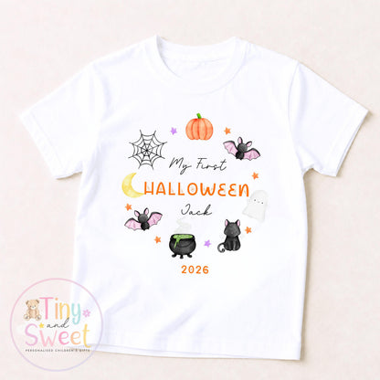 First Halloween Wreath Personalised Sleepsuit