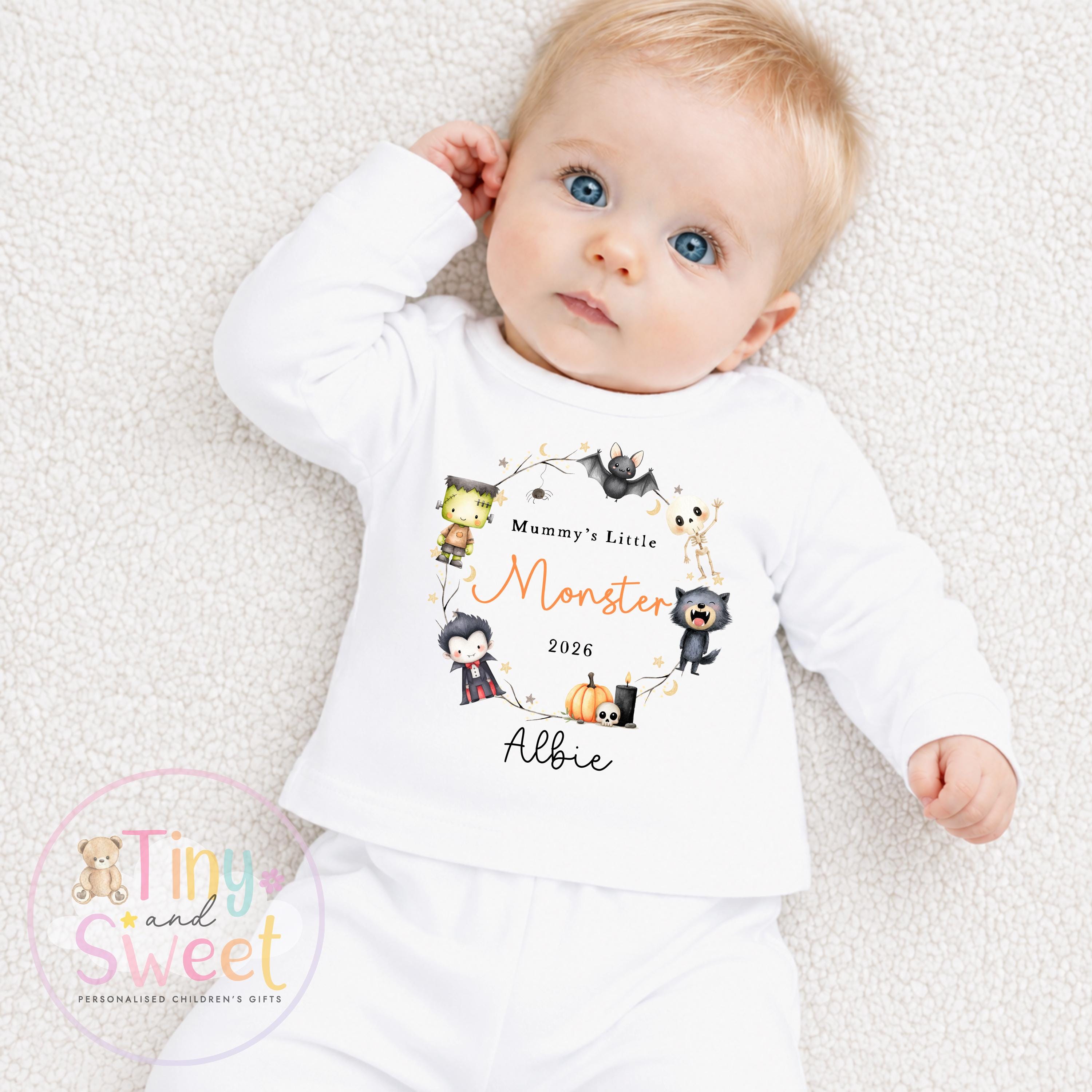 Personalised My First Halloween Sleepsuit, Cute Ghosts, 1st Halloween, Spooky Season, First Boo, Boo Box
