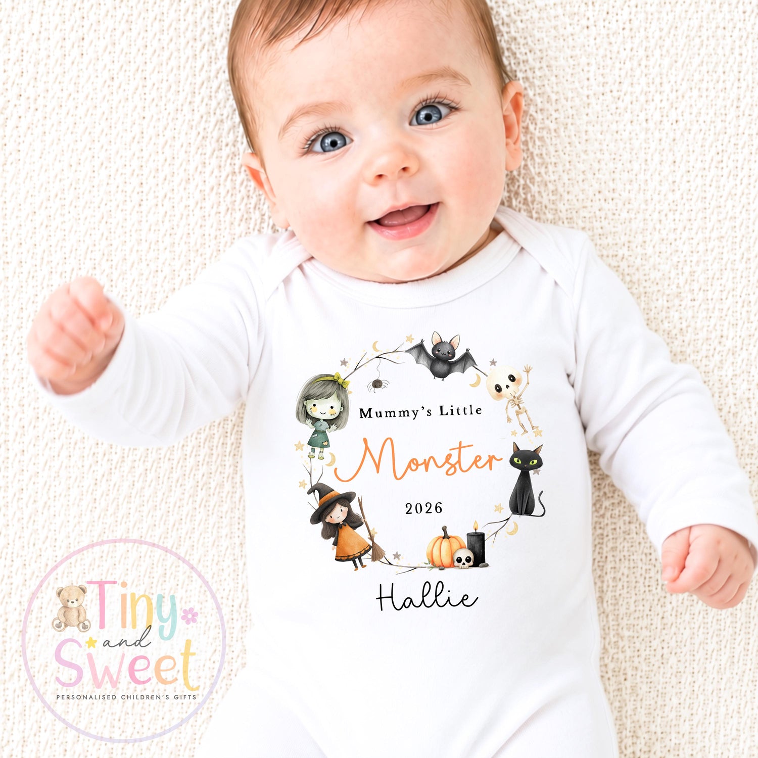 Personalised My First Halloween Sleepsuit, Cute Ghosts, 1st Halloween, Spooky Season, First Boo, Boo Box
