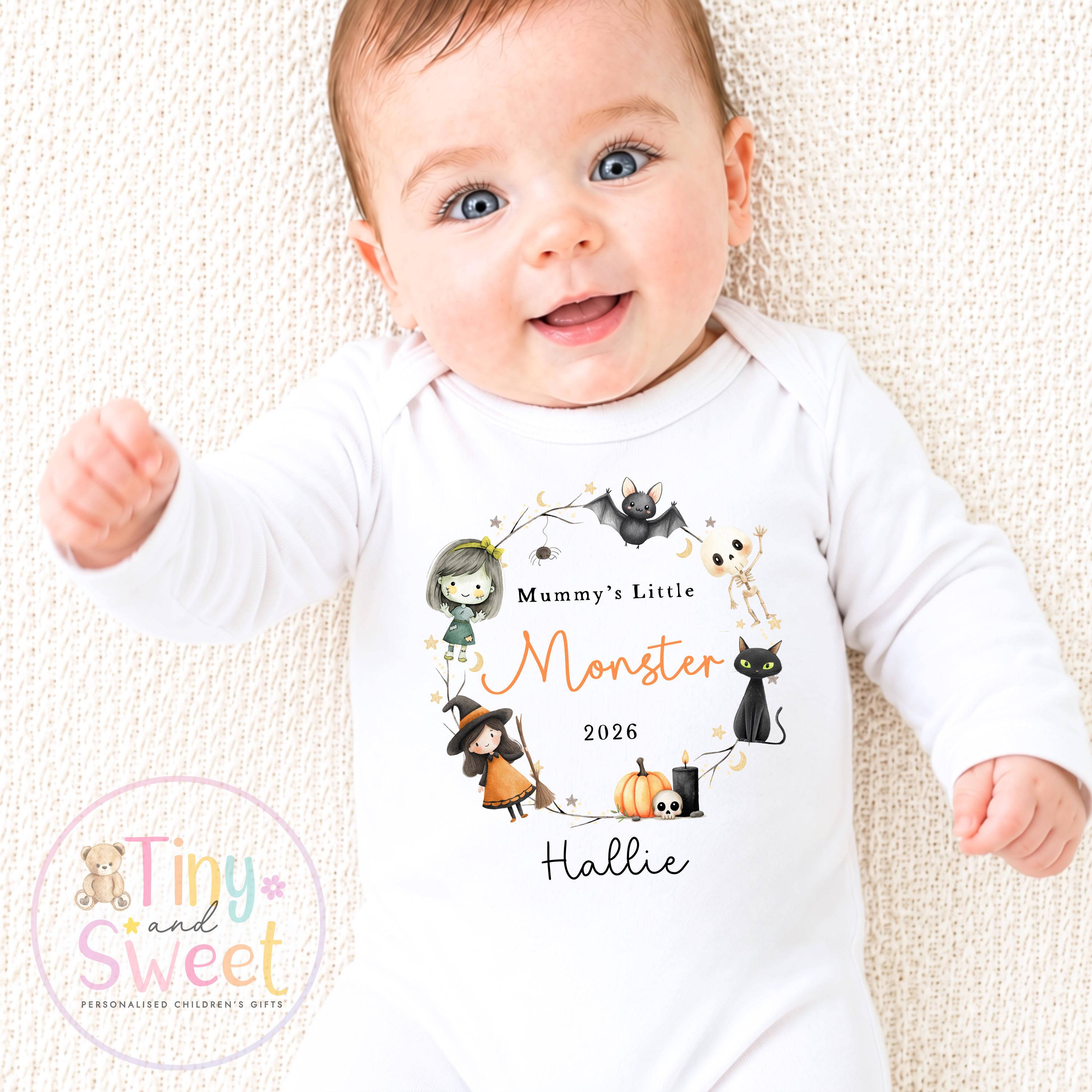 Personalised My First Halloween Sleepsuit, Cute Ghosts, 1st Halloween, Spooky Season, First Boo, Boo Box
