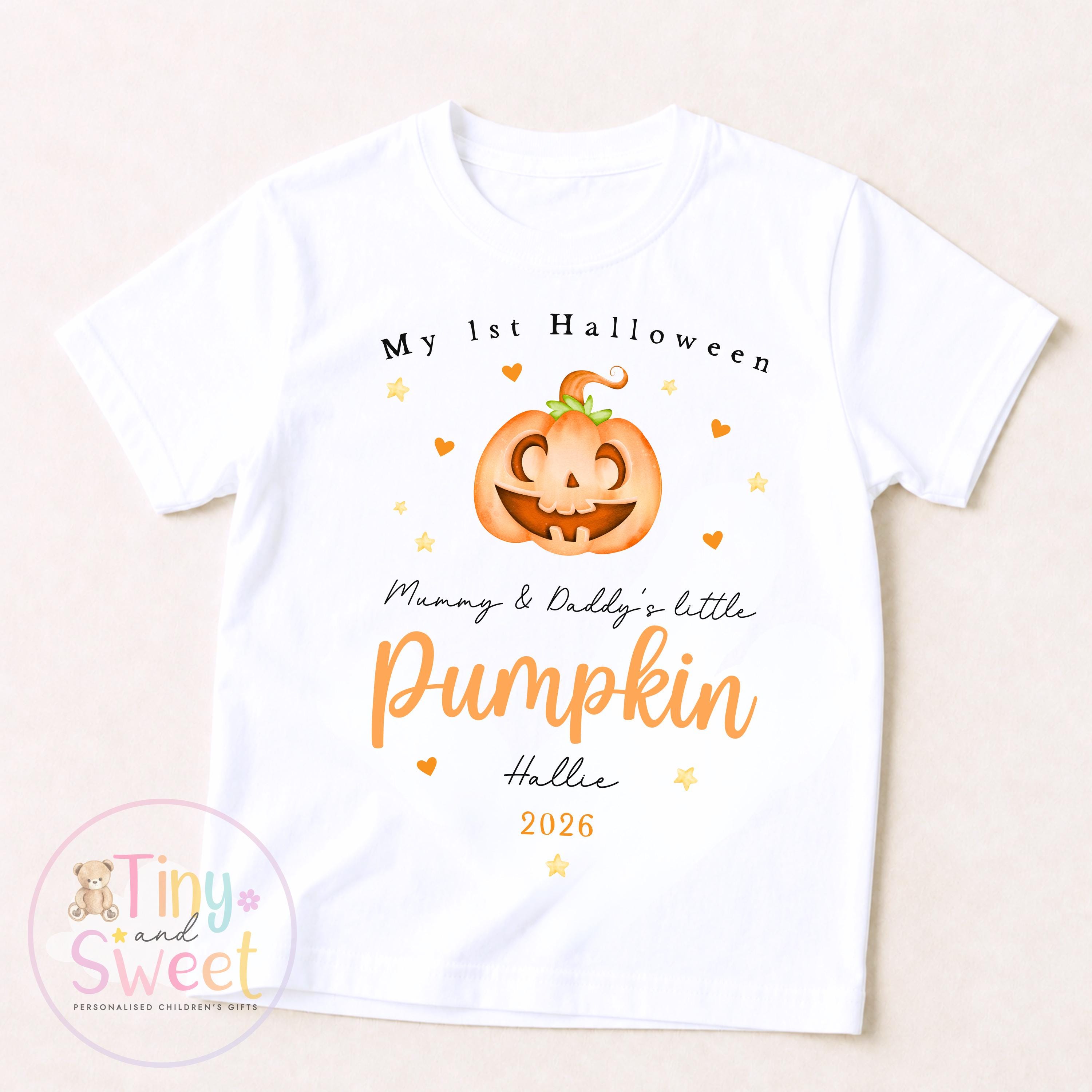 Classic Pumpkin First Halloween Personalised Sleepsuit