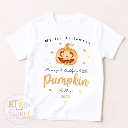 Classic Pumpkin First Halloween Personalised Sleepsuit