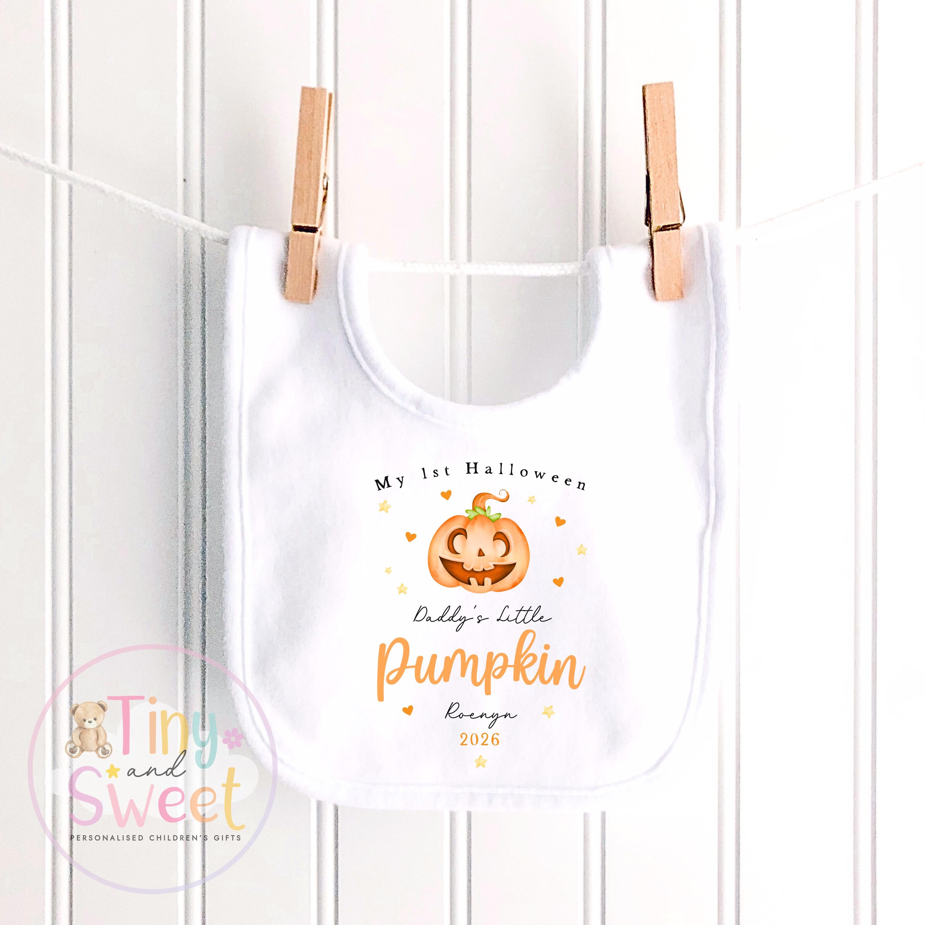 Classic Pumpkin First Halloween Personalised Sleepsuit