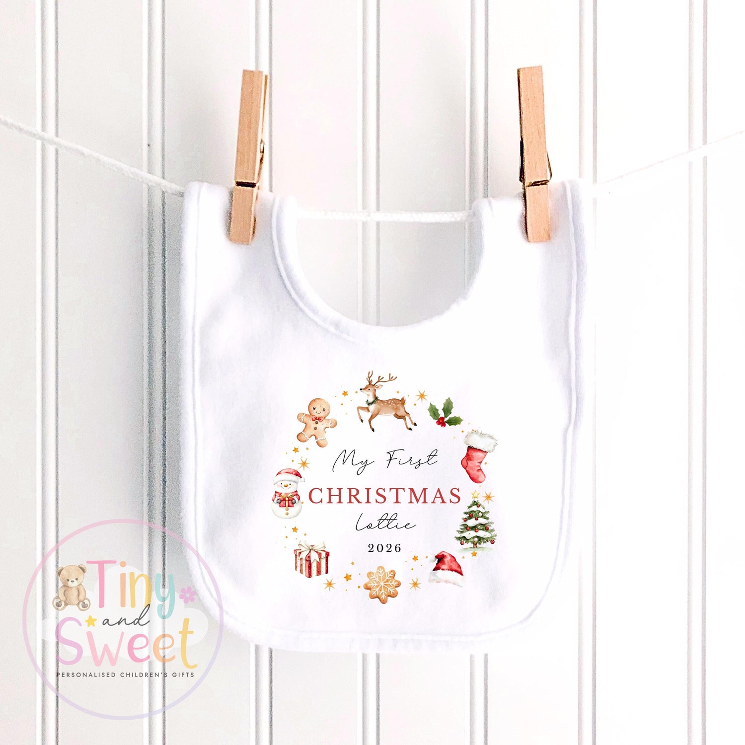 Personalised Babies First Christmas Sleepsuit, Babies 1st Xmas Gift Idea, Pyjamas, 1st Xmas Babygrow, Christmas Outfit for baby