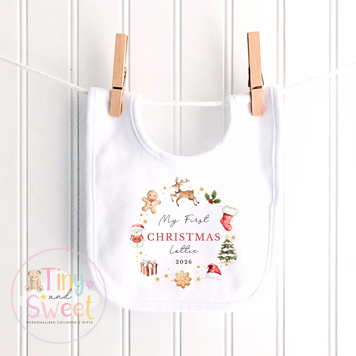 Personalised Babies First Christmas Sleepsuit, Babies 1st Xmas Gift Idea, Pyjamas, 1st Xmas Babygrow, Christmas Outfit for baby