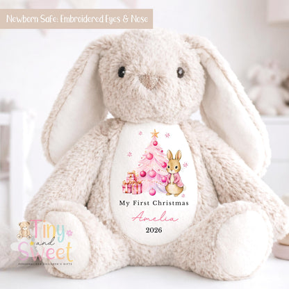 My First Christmas Blue Bunny Personalised Soft Toy