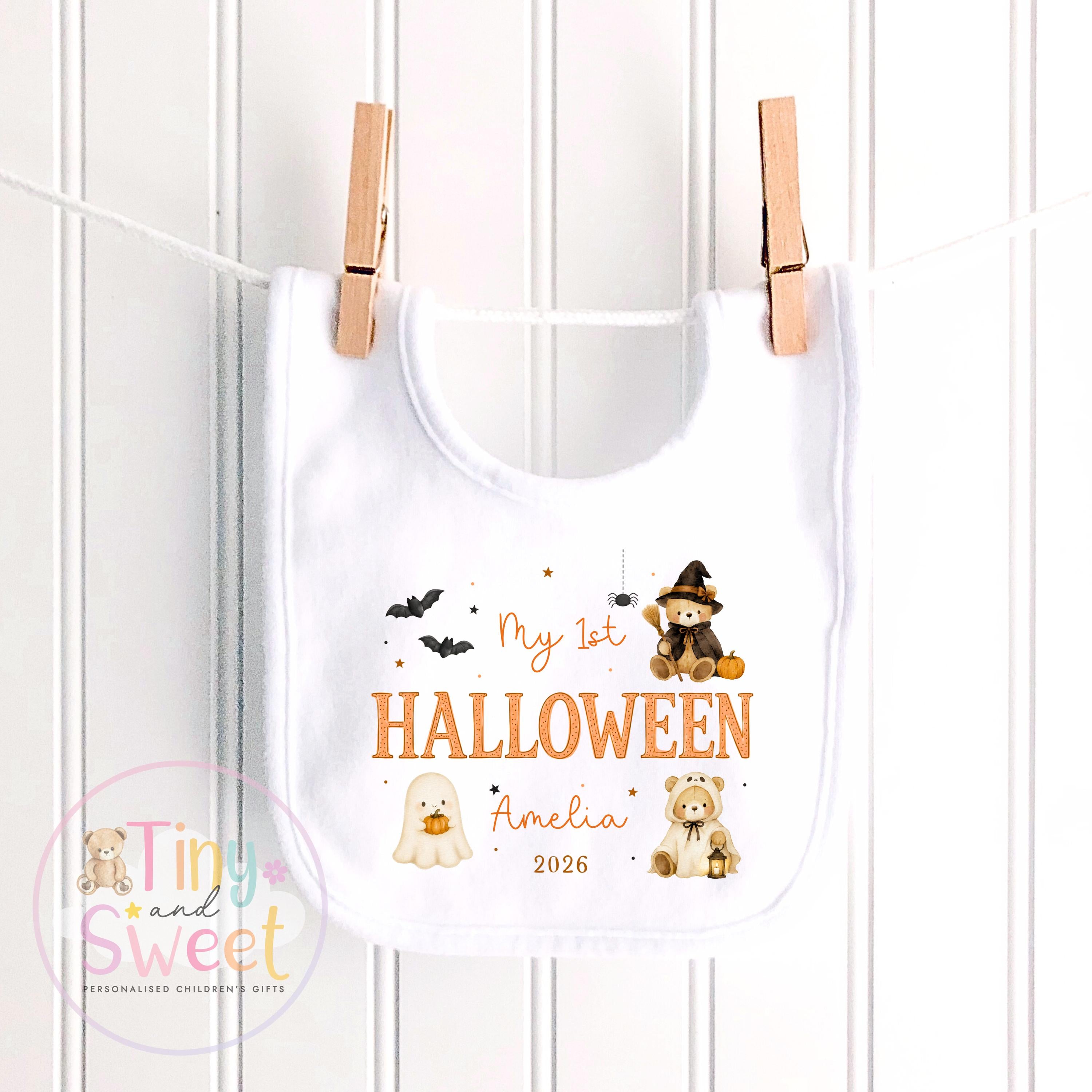 Personalised First Halloween Sleepsuit, Baby Halloween Outfit, Halloween Newborn Gift, First Halloween Babygrow, 1st Halloween Baby Gift
