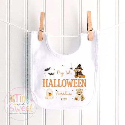 Personalised First Halloween Sleepsuit, Baby Halloween Outfit, Halloween Newborn Gift, First Halloween Babygrow, 1st Halloween Baby Gift