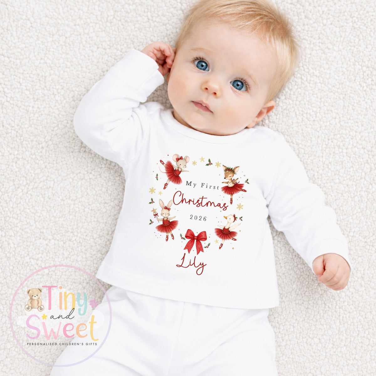 My First Christmas Sleepsuit, Personalised My First Christmas Babygrow, Baby’s 1st Christmas Outfit, Newborn Christmas Outfit, First Xmas